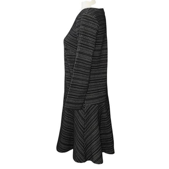 LOFT Drop Waist Geometric Print Knit Dress Women's S | Black White Transitional - Picture 2 of 10